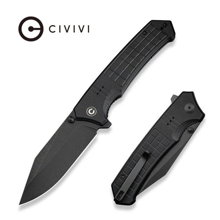 CIVIVI C23055-1 - Tacticorix Flipper & Thumb Stud Folding Knife, Black G10
