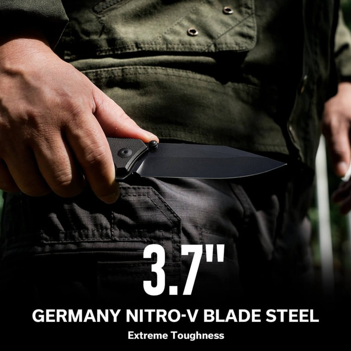 CIVIVI C23055-1 - Tacticorix Flipper & Thumb Stud Folding Knife, Black G10