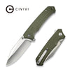 CIVIVI C23055-2 - Tacticorix Flipper Knife, 3.7" Satin Nitro-V Blade, OD Green G10 Handle