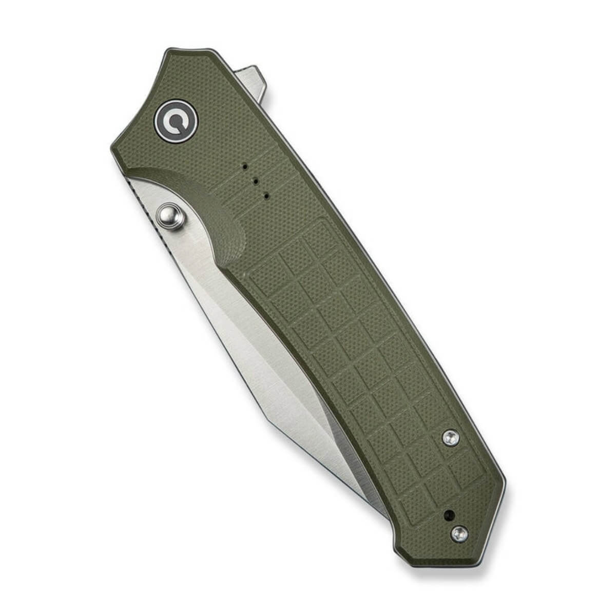 CIVIVI C23055-2 - Tacticorix Flipper Knife, 3.7" Satin Nitro-V Blade, OD Green G10 Handle
