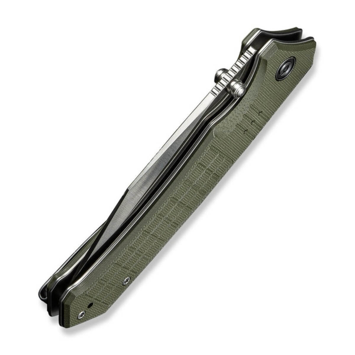 CIVIVI C23055-2 - Tacticorix Flipper Knife, 3.7" Satin Nitro-V Blade, OD Green G10 Handle