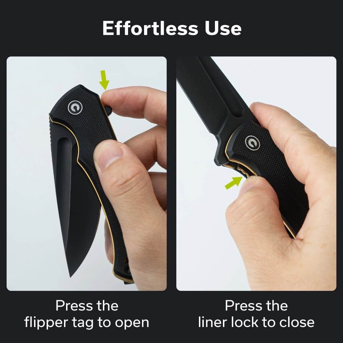 CIVIVI C24040-1 - Voidflare Flipper Folding Knife - Black G10
