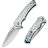 CIVIVI C24040-2 - Voidflare Flipper Knife - Satin 14C28N, Greyish White Resin