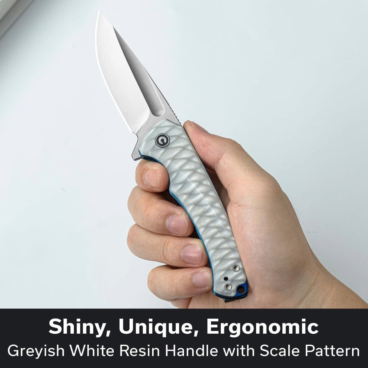 CIVIVI C24040-2 - Voidflare Flipper Knife - Satin 14C28N, Greyish White Resin