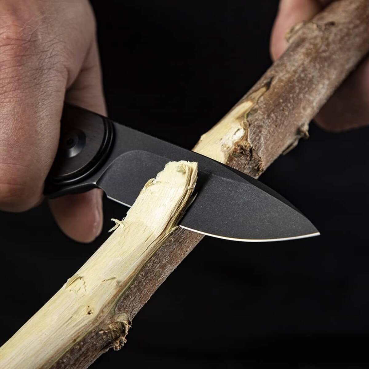 CIVIVI CIV-C907W - Elementum Flipper Folding Knife - Black Ebony Wood Handle