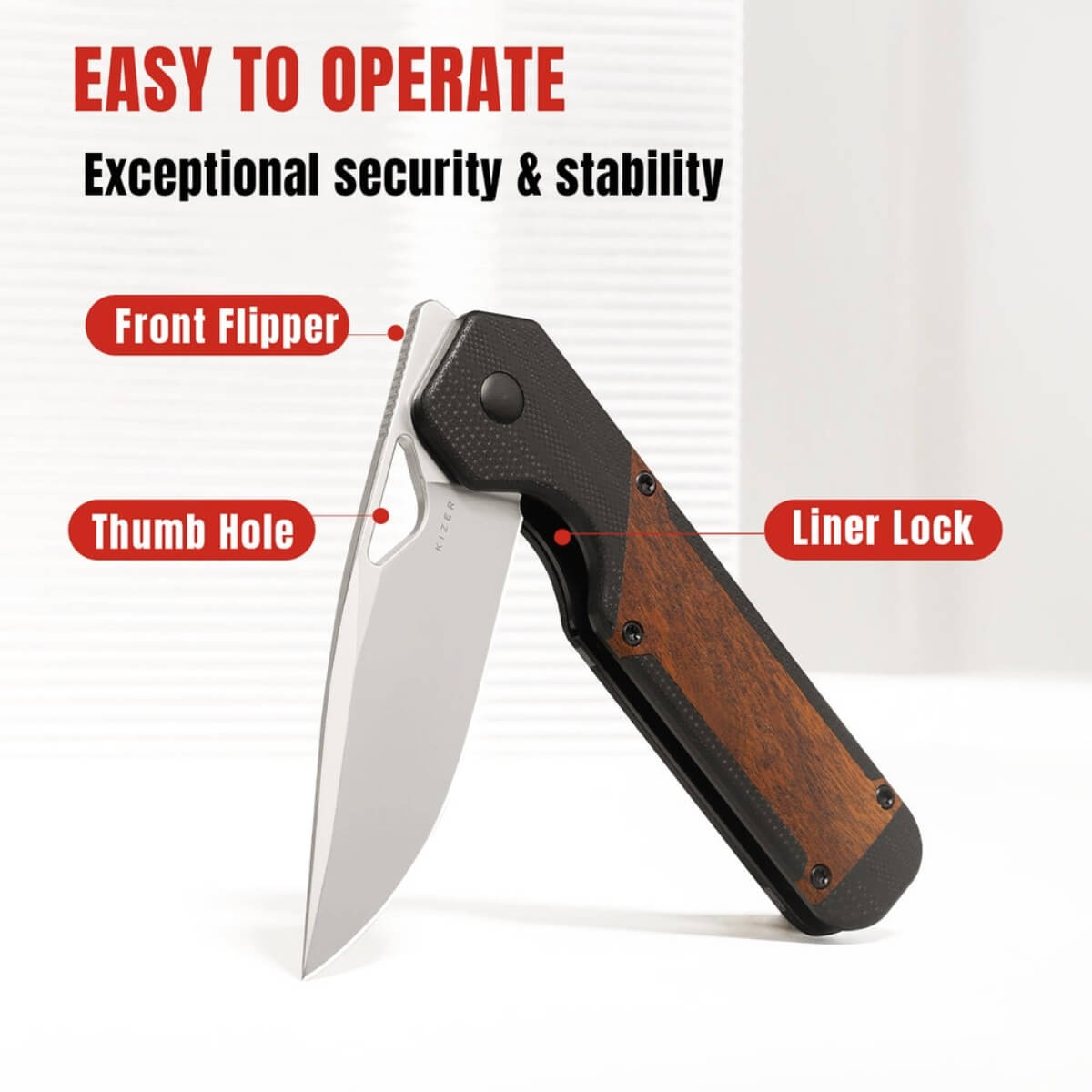 KIZER KIZ-V3634C2 - Militaw Framelock Folding Knife