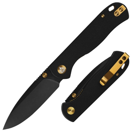 QSP QS170-A2 - Folding Knife - Black Nitro-V Blade, Black G10 Handle