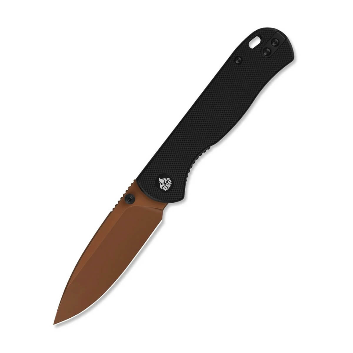 QSP QS170-A3 Ferret Folding Knife, Nitro-V Rose Gold Blade, Black G10 Handle