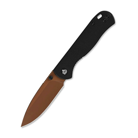 QSP QS170-A3 Ferret Folding Knife, Nitro-V Rose Gold Blade, Black G10 Handle