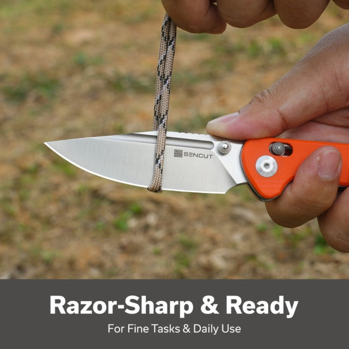 SENCUT SEN-S25046-1 Glenspar Crossbar Lock Folding Knife - Orange G10 Handle