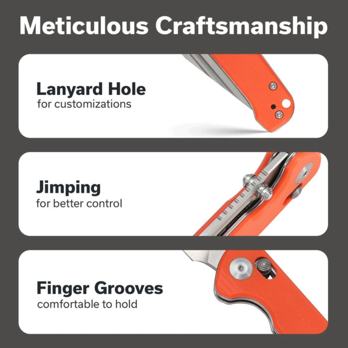 SENCUT SEN-S25046-1 Glenspar Crossbar Lock Folding Knife - Orange G10 Handle