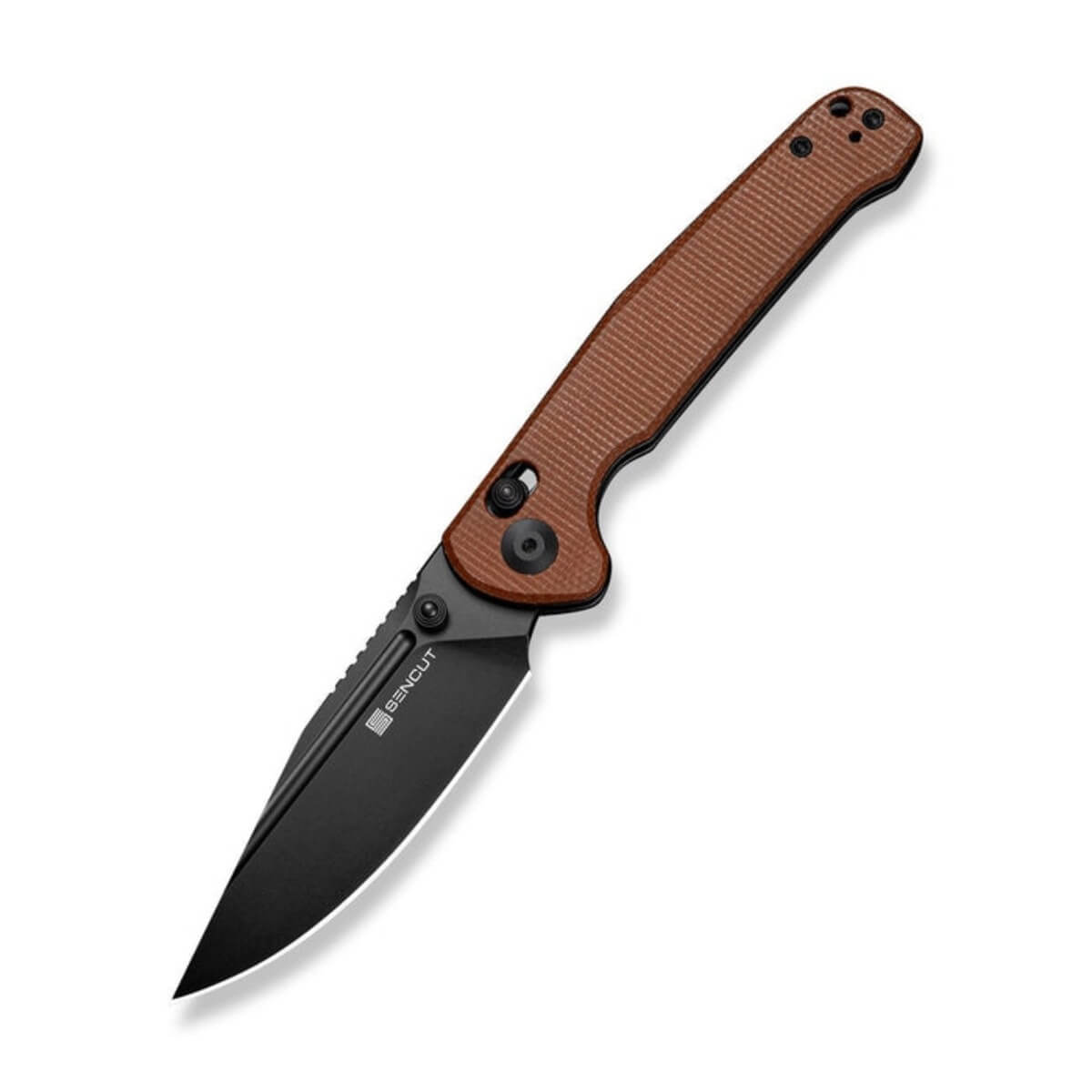 SENCUT SEN-S25046-3 - Glenspar Crossbar Lock Folding Knife - Brown Micarta
