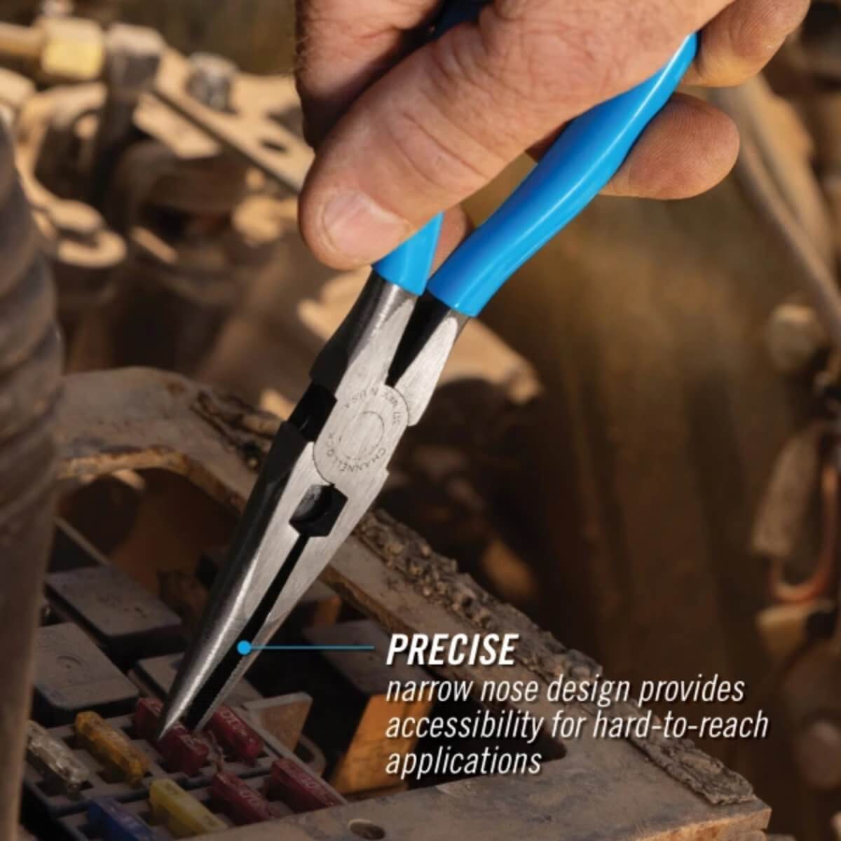 CHANNELLOCK CHA-317 - 8-Inch Long Nose Pliers with Side Cutter