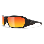 EDGE XBAP139 - Brazeau Torque Safety Glasses - Black Frame, Red Mirror Lens