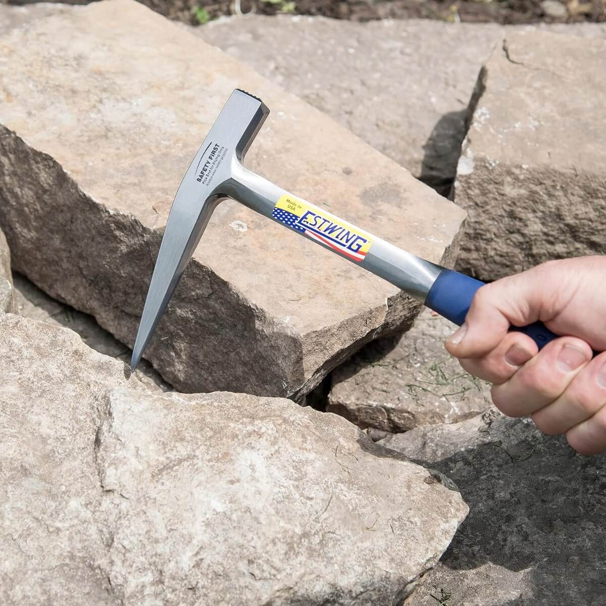 ESTWING E3-13P - 13 oz. Rock Pick with Pointed Tip & Shock Reduction Grip