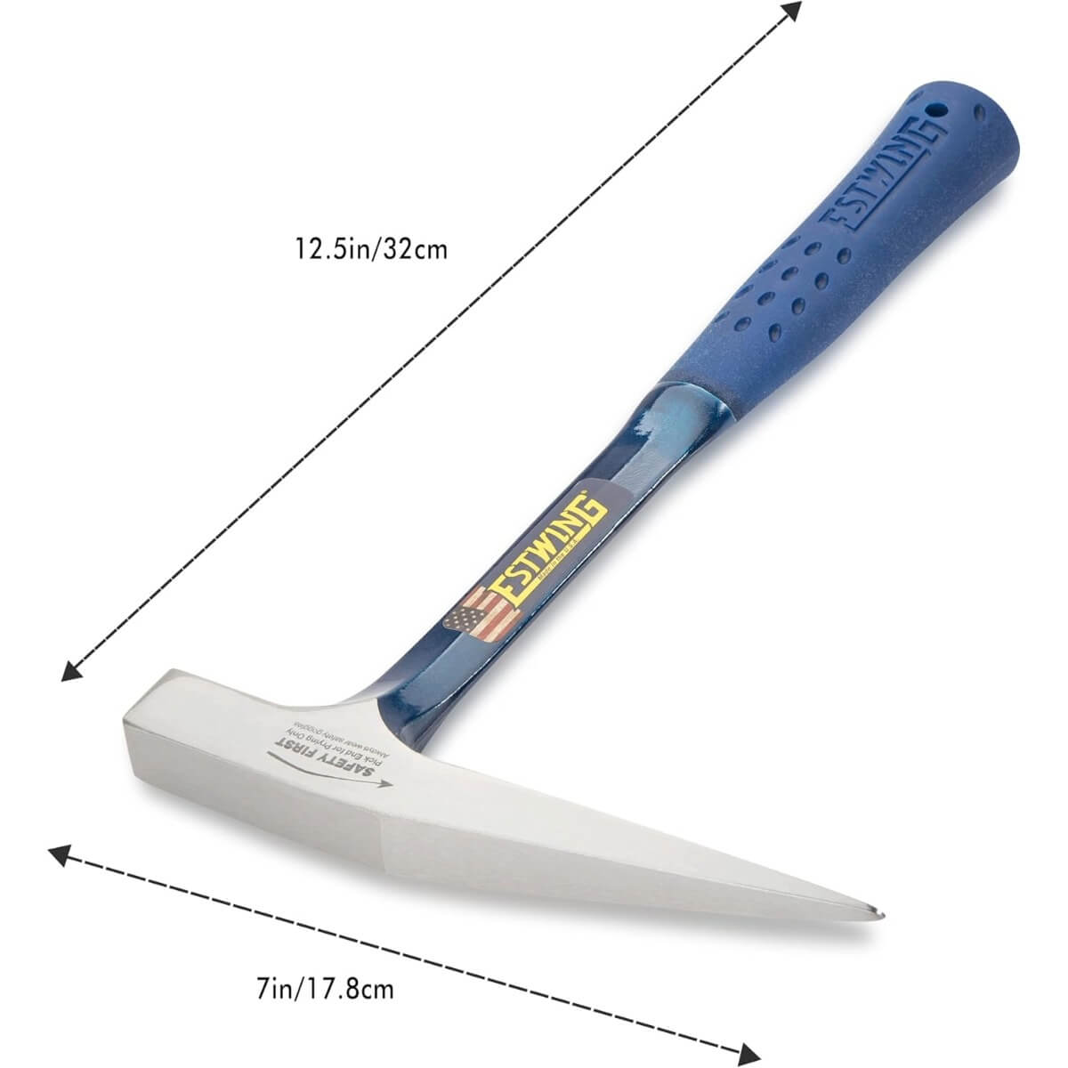 ESTWING E3-13P - 13 oz. Rock Pick with Pointed Tip & Shock Reduction Grip