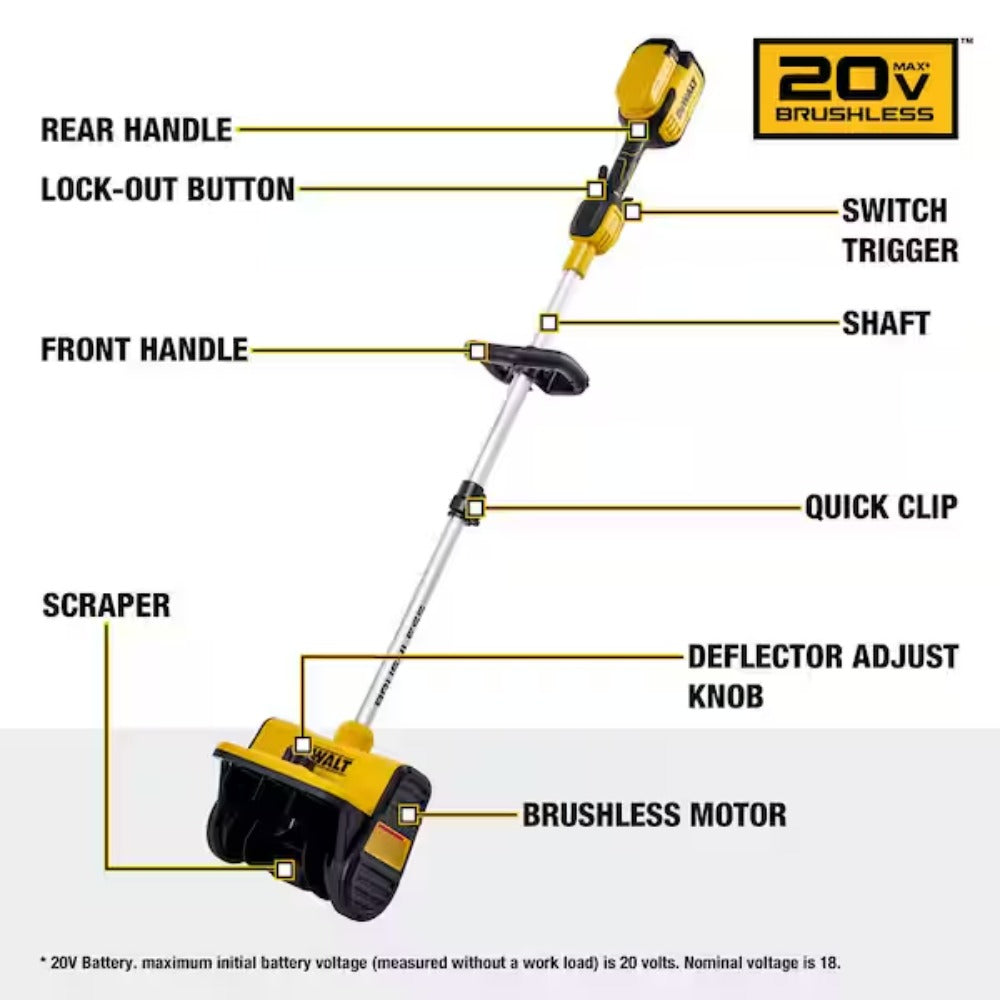 DEWALT DXSVXA6016-001B FLEXVOLT 60V MAX 12 in. Cordless Brushless Snow Shovel (Tool Only)