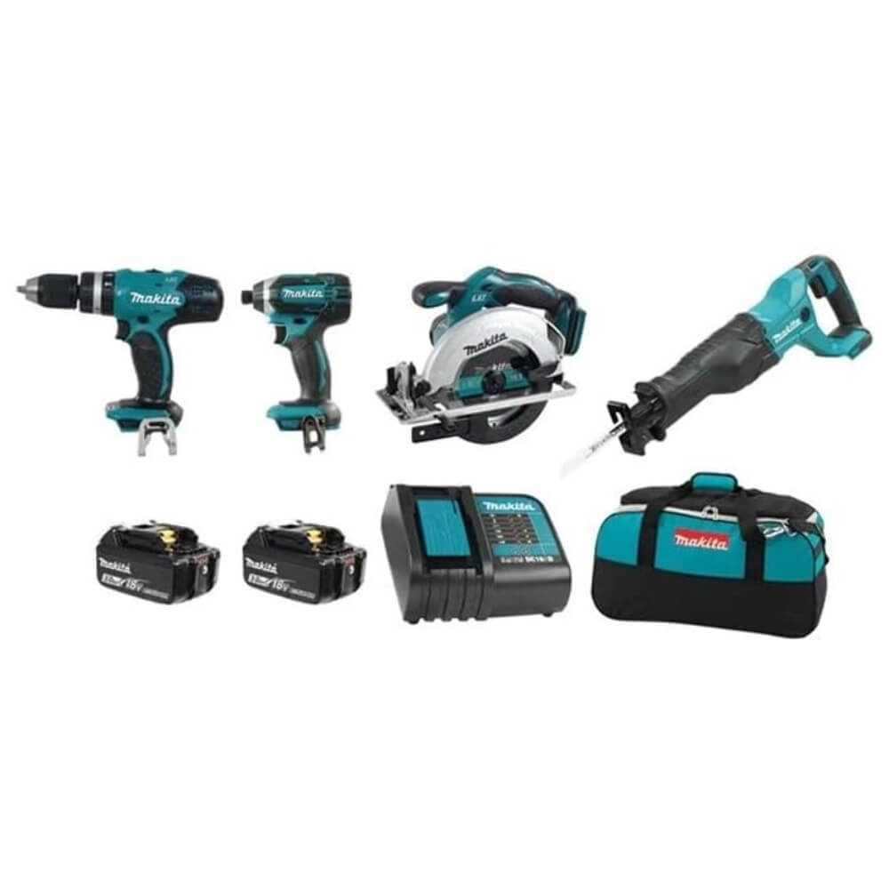 MAKITA DLX4057X1 - 18V LXT Lithium-Ion 4-Tool Cordless Combo Kit