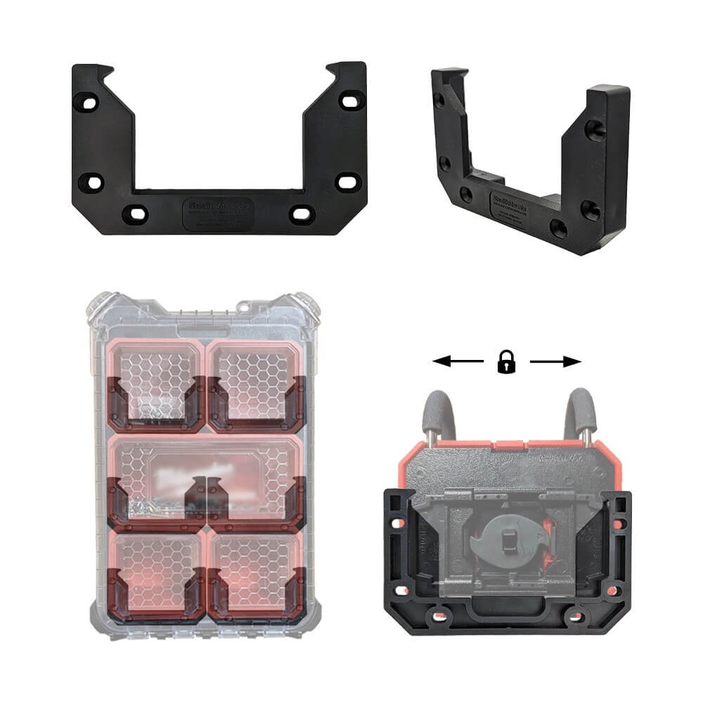 STEALTHMOUNTS OM-LOCL-BLK-6 - Mounting Cleats for Milwaukee Packout - Black (6-Pack)