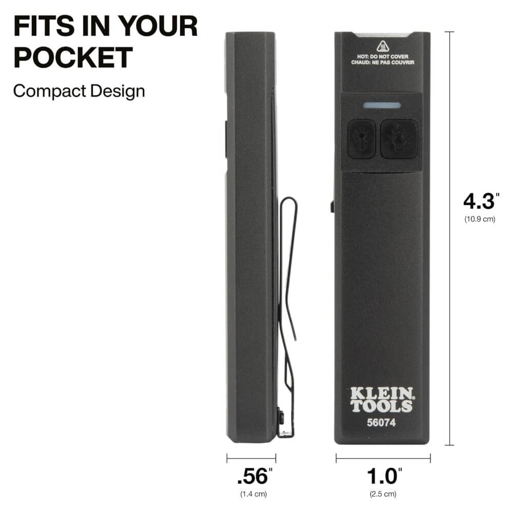 KLEIN KLE-56074 - Rechargeable Slim-Profile LED Pocket Flashlight with Laser