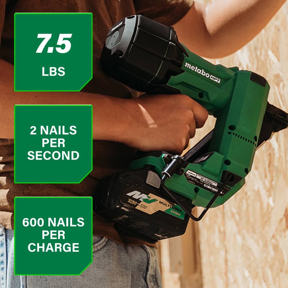 METABO HPT NR1838DKA - 18V MultiVolt™ Brushless 1-1/2" Metal Connector Nailer Kit