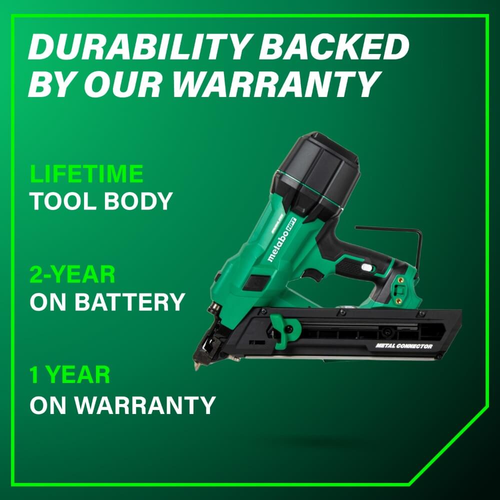 METABO HPT NR1838DKA - 18V MultiVolt™ Brushless 1-1/2" Metal Connector Nailer Kit