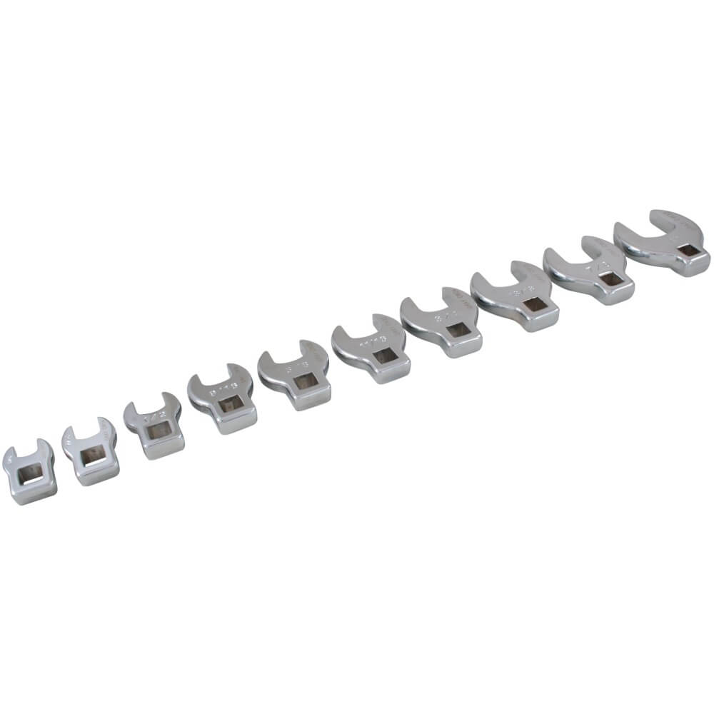 GRAY GT-64910 - 10-Piece 3/8" Drive SAE Open End Crowfoot Wrench Set