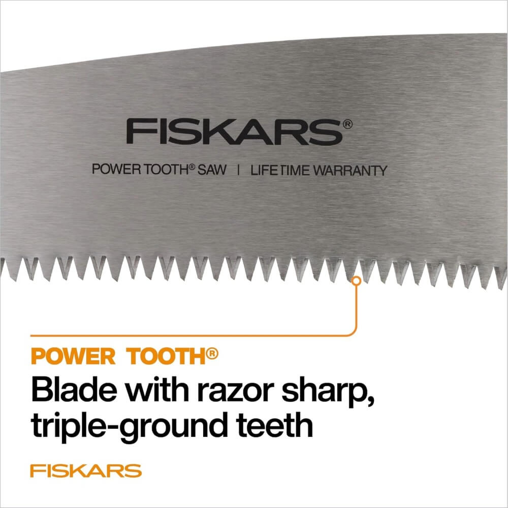 FISKARS FSK-9344 - 15" Fixed Blade Saw PowerTooth D-Handle Softgrip