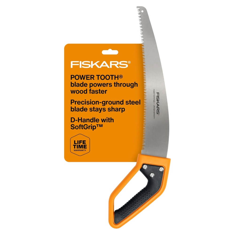 FISKARS FSK-9344 - 15" Fixed Blade Saw PowerTooth D-Handle Softgrip