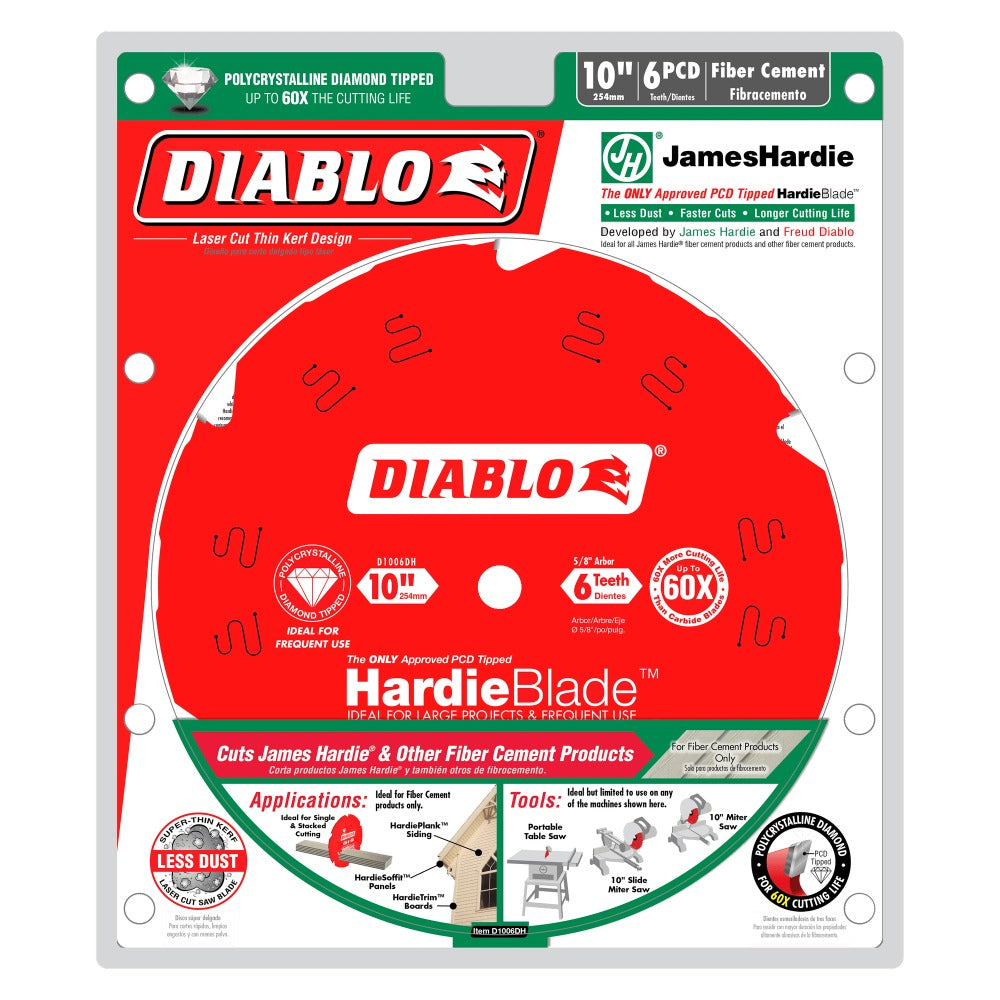 DIABLO D1208DHC - 12 in. x 8-Teeth HardieBlade™ PCD Diamond Tipped Saw Blade for Fiber Cement