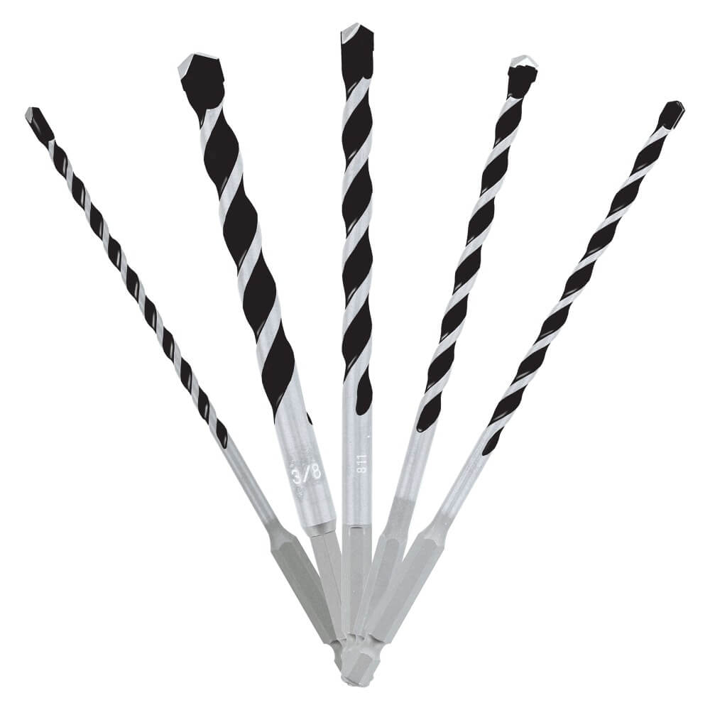 DIABLO DMAMM1190-S5 - 5-Piece Multi-Material Carbide-Tipped Hammer Drill Bit Set