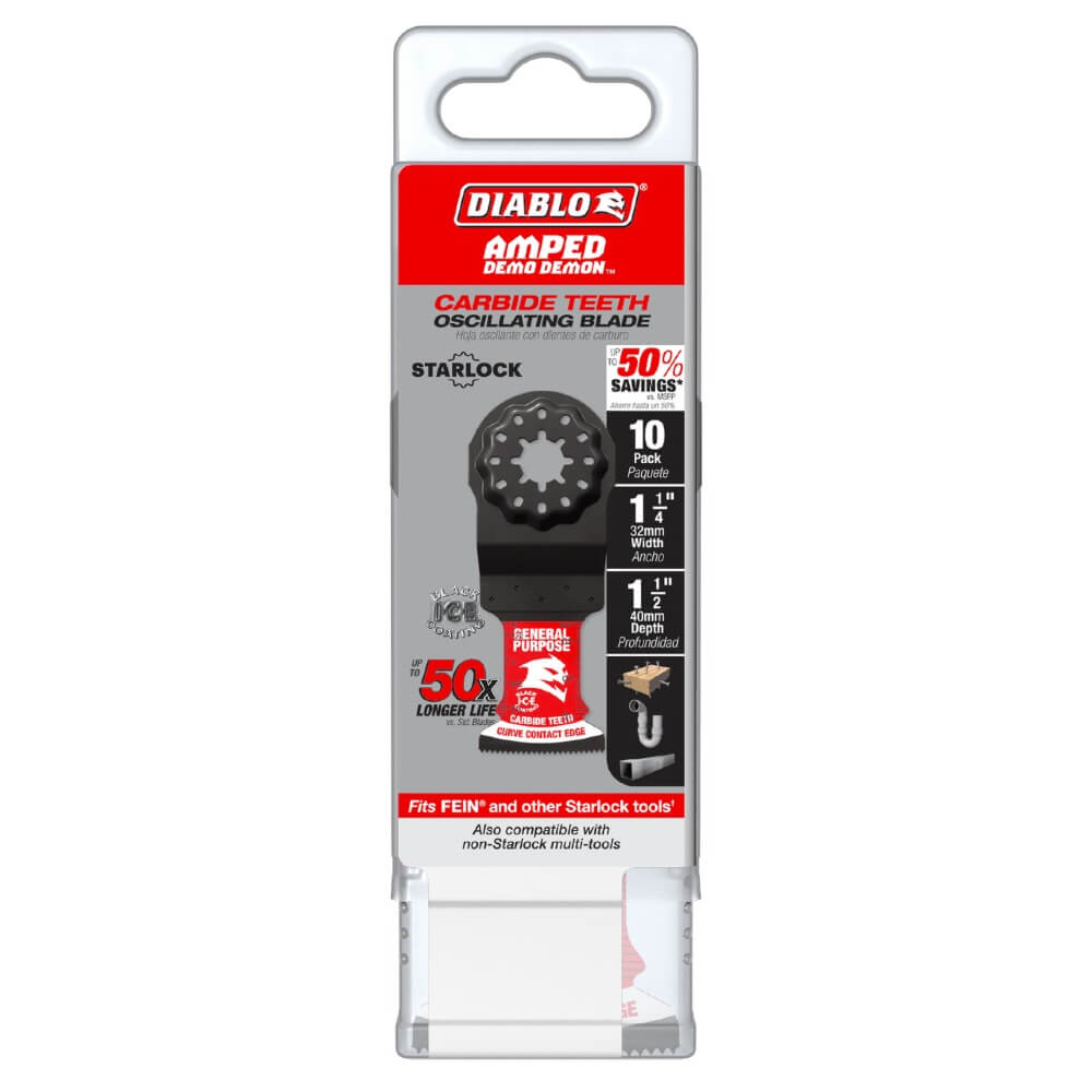DIABLO DOS125CGP10 - 1-1/4 in. Starlock Carbide Teeth Oscillating Blade for General Purpose Cuts (10-Pack)