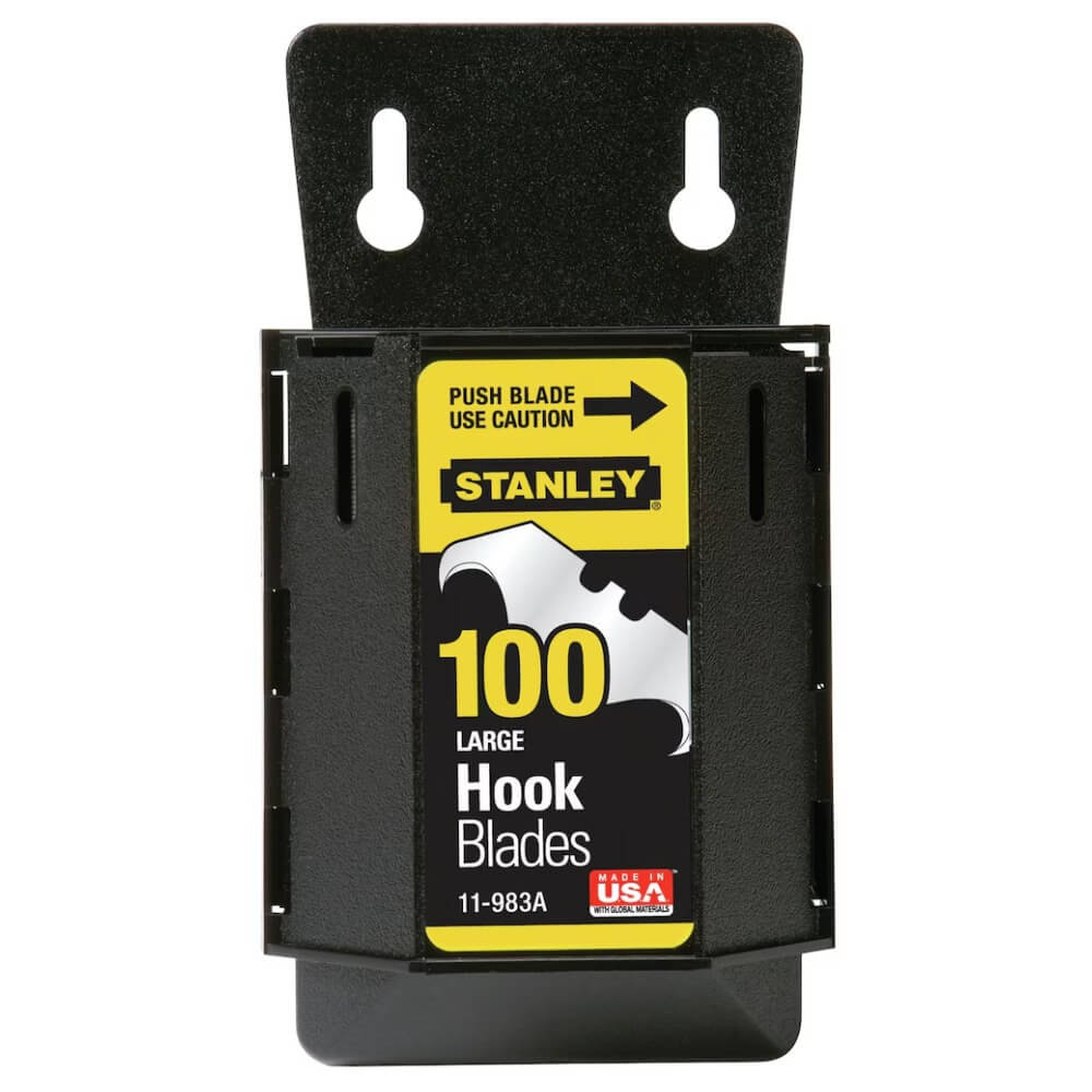 STANLEY 11-983A - 1996® Large Hook Blades with Dispenser (100-Pack)