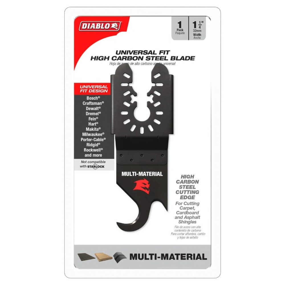 DIABLO DOU125KNFE - 1-1/4 in. Universal Fit High Carbon Steel Oscillating Hook Knife Blade