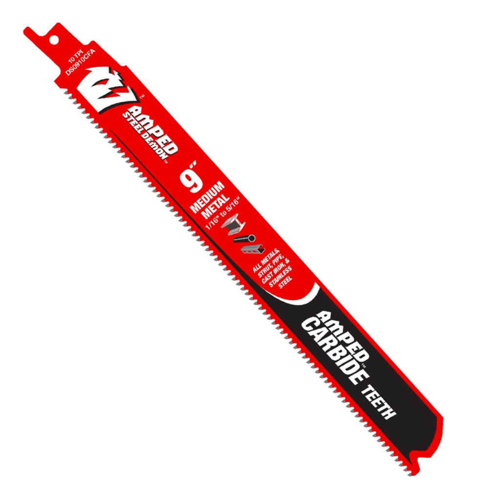 DIABLO DS0910CFA3 - 9" 10 TPI AMPED™ Steel Demon™ Carbide Teeth Reciprocating Saw Blade for Medium Metal (3-Pack)