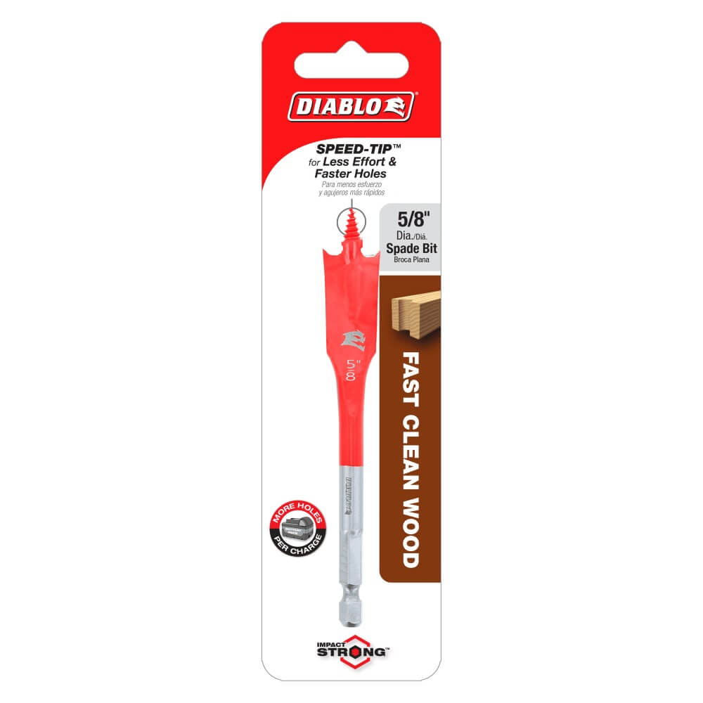 DIABLO DSP1030 - 5/8-inch x 4-inch SPEEDemon Spade Bit for Wood