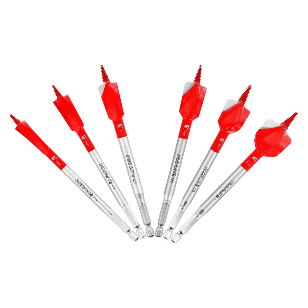 DIABLO DSPD4920-S6 - 6-Piece Demo Demon Spade Bit Set for Nail-Embedded Wood