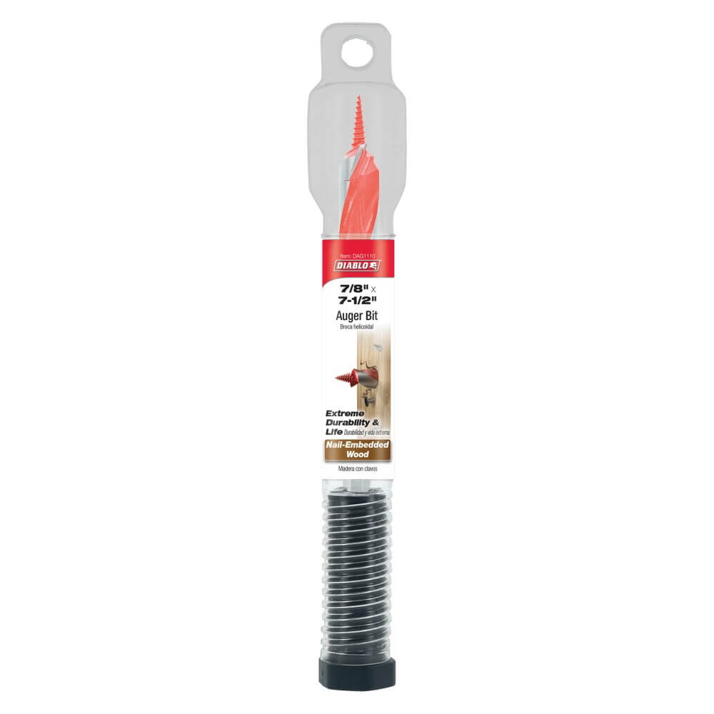 DIABLO DAG1110 - 7/8 in. x 7-1/2 in. Auger Bit for Wood and Nail-Embedded Wood
