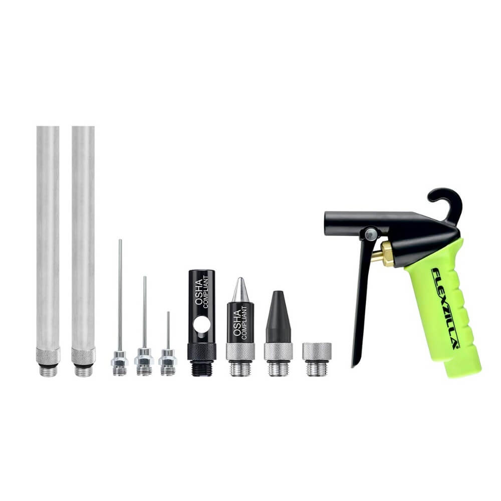 FLEXZILLA AG1500FZKIT - X1 Pro 10-Piece Air Blow Gun Kit with Variable Flow Trigger