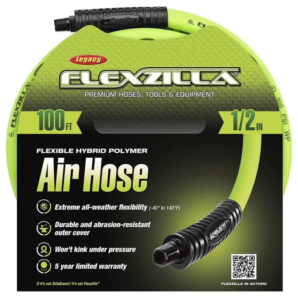 FLEXZILLA HFZ12100YW3 - Pro Air Hose, 1/2 in. x 100 ft., 3/8 in. MNPT Fittings