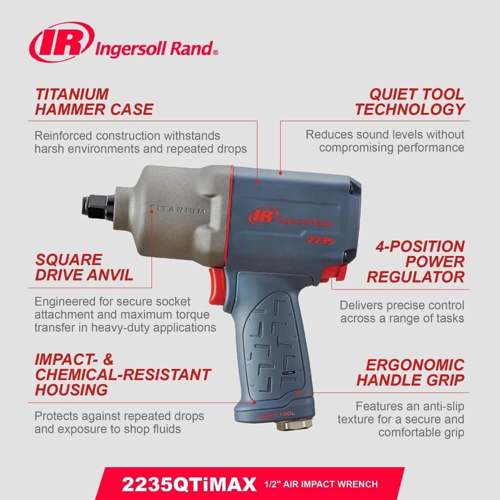 INGERSOLL RAND IRC-2235QTIMAX - 1/2" Drive Quiet Air Impact Wrench