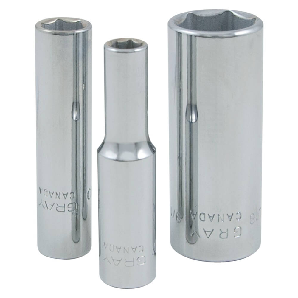 Gray Tools GT-15210 - 1/4" Drive 10-Piece 6-Point Deep SAE Socket Set