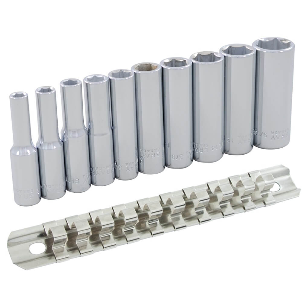 Gray Tools GT-15210 - 1/4" Drive 10-Piece 6-Point Deep SAE Socket Set