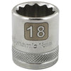 GRAY GT-D009118 - 3/8" Drive 12 Point 18mm Metric Chrome Socket