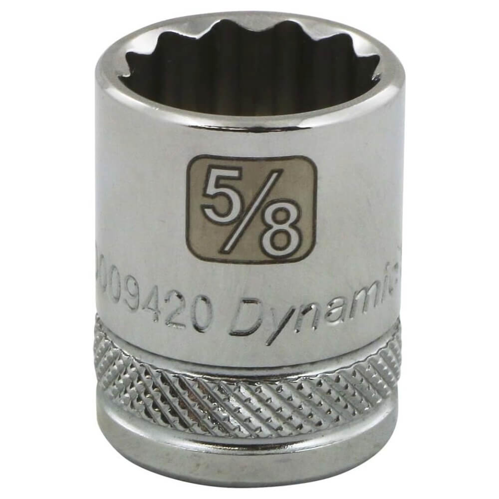 DYNAMIC GT-D009420 - 3/8" Drive 5/8" 12-Point SAE Standard Length Chrome Socket