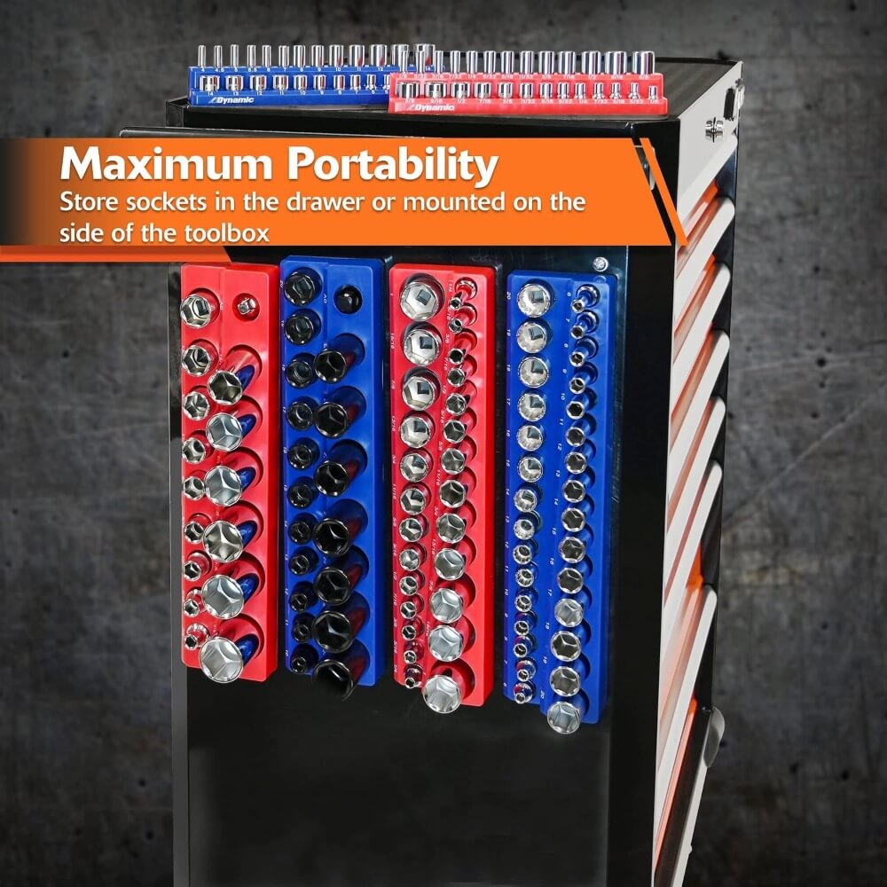 DYNAMIC GT-D029200 - 3 Piece Metric Magnetic Socket Organizer Set