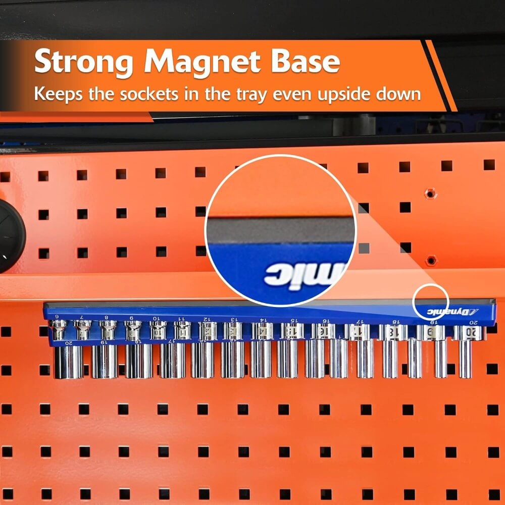 DYNAMIC GT-D029200 - 3 Piece Metric Magnetic Socket Organizer Set