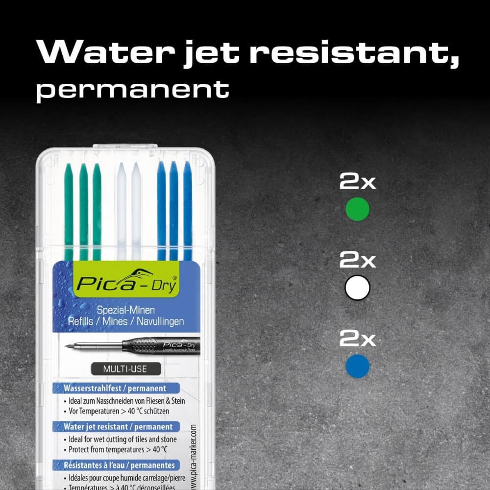 PICA 4040 - Pica-Dry Special Refill Leads - Water-Jet Resistant (8-Pack)