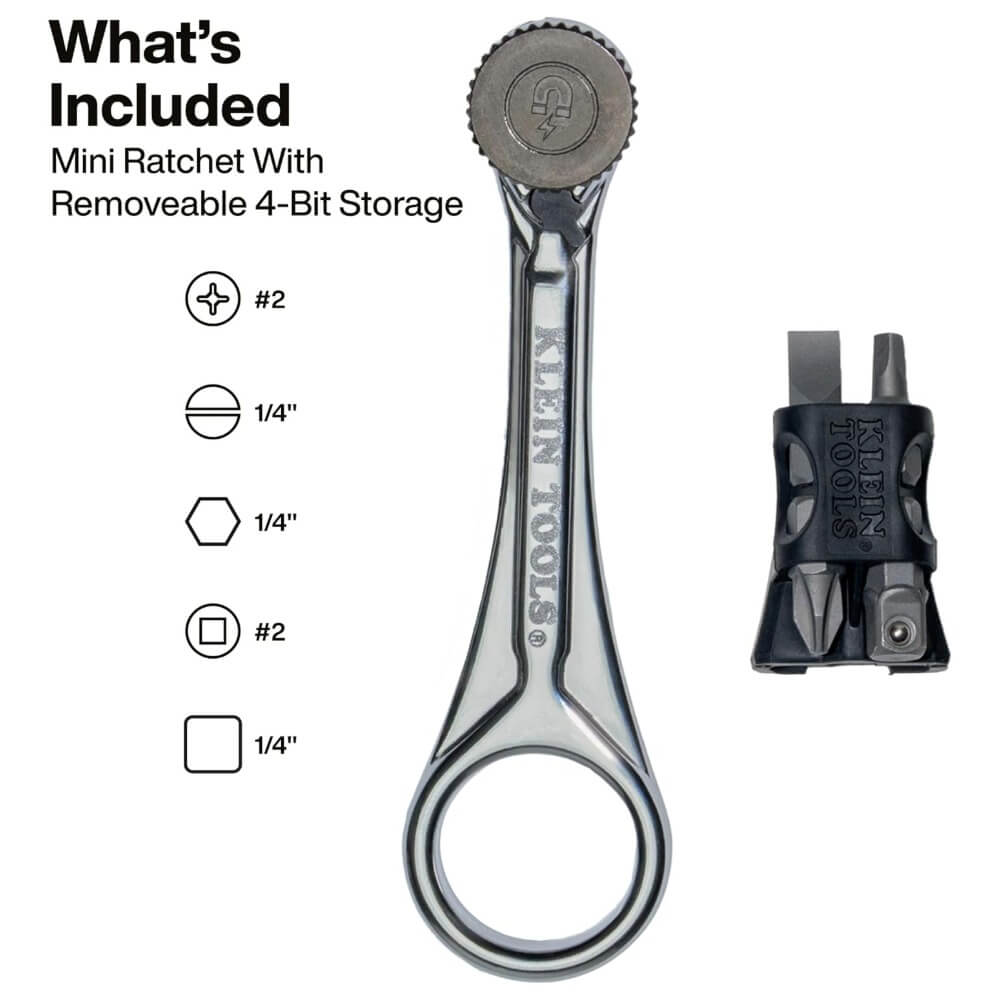 KLEIN 65200MAG - Slim-Profile Magnetic Mini Ratchet Set