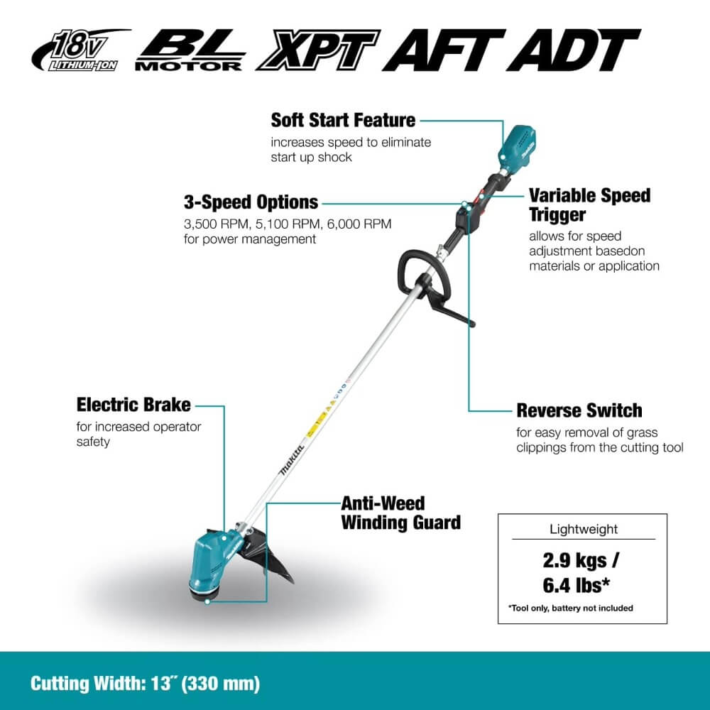 MAKITA DUR190LZX3 - 18V LXT Brushless 13 in. Line Trimmer - Tool Only